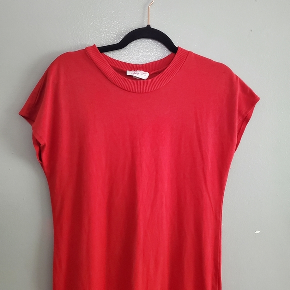 Vintage 1970s Red Carriage Court Sport Drop Waist MIdi Sweatshirt Dress Size 12 - Picture 3 of 9